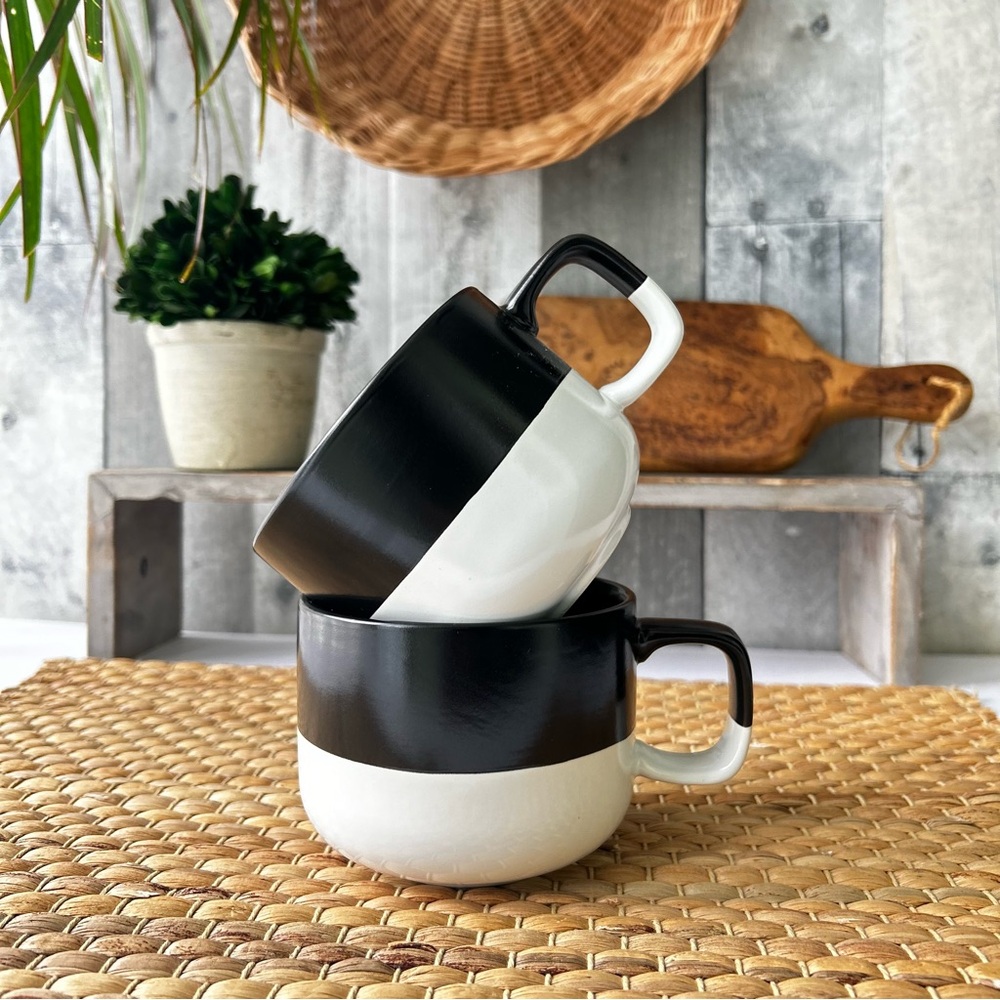 🌴CB2 Sophisticated Black & White Ceramic Mugs | SOLD SEPERATELY |